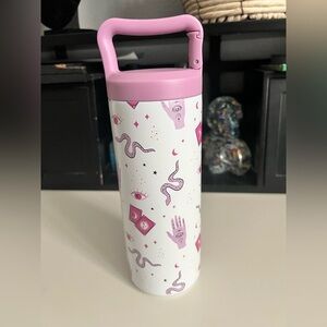 Jemini Purple, Pink and White snake and Tarot Patterned Tumbler